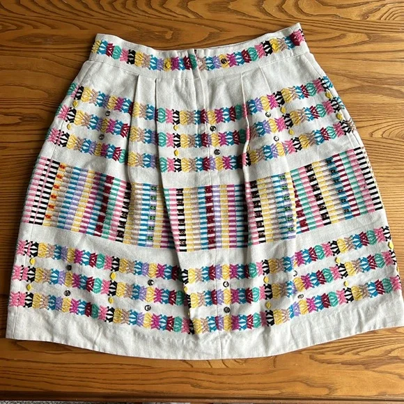 Anthropologie multicolor 100% cotton skirt size 6 - Picture 2 of 7